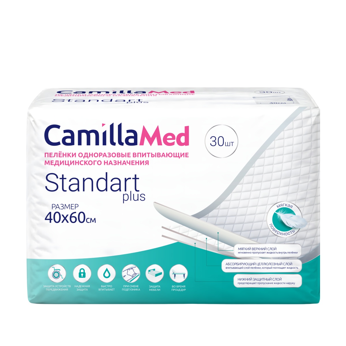 Пелёнки CamillaMed Standart Plus 40x60