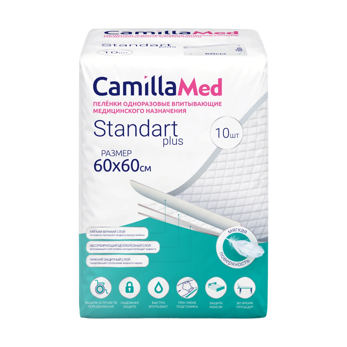 Пелёнки CamillaMed Standart Plus 60x60