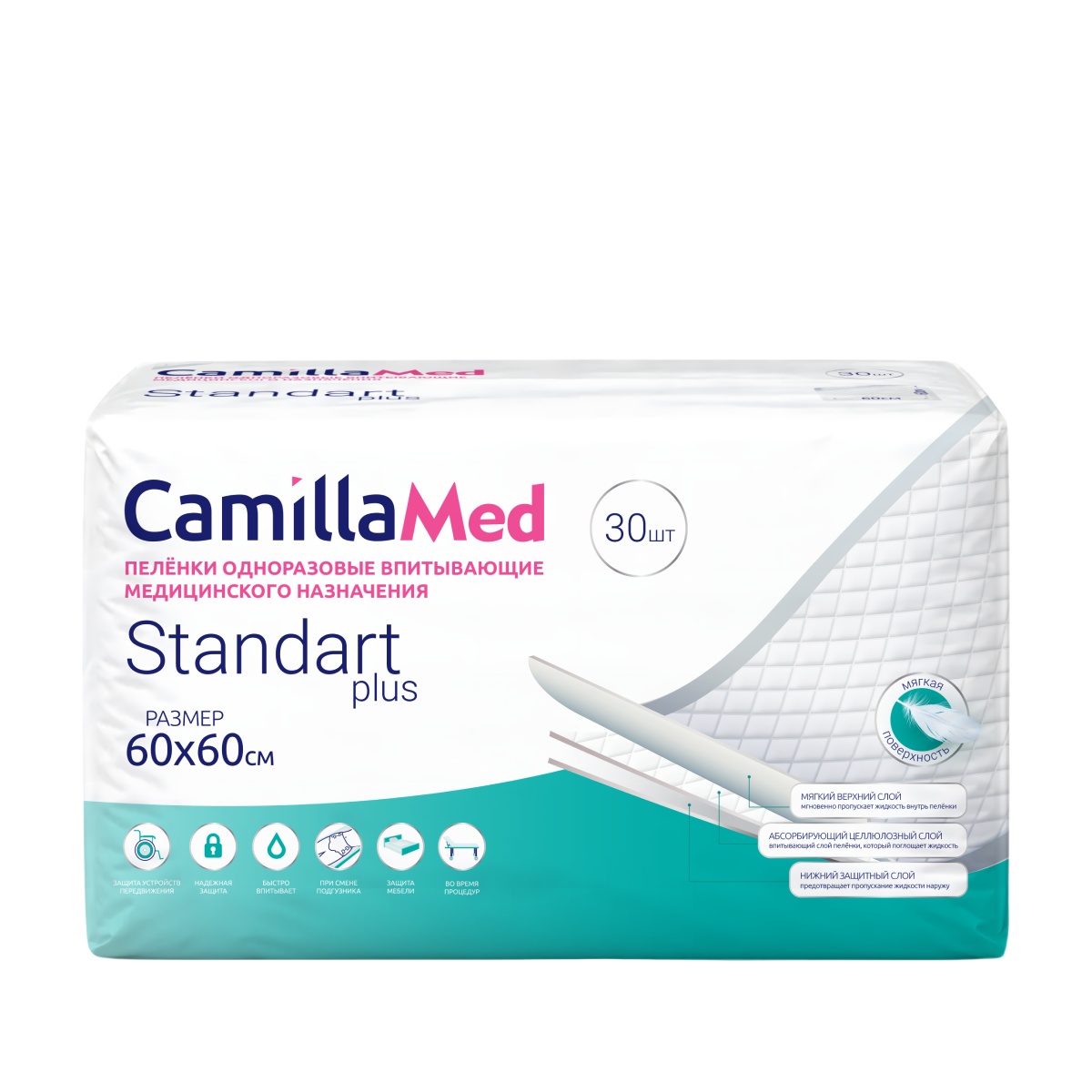 Пелёнки CamillaMed Standart Plus 60x60