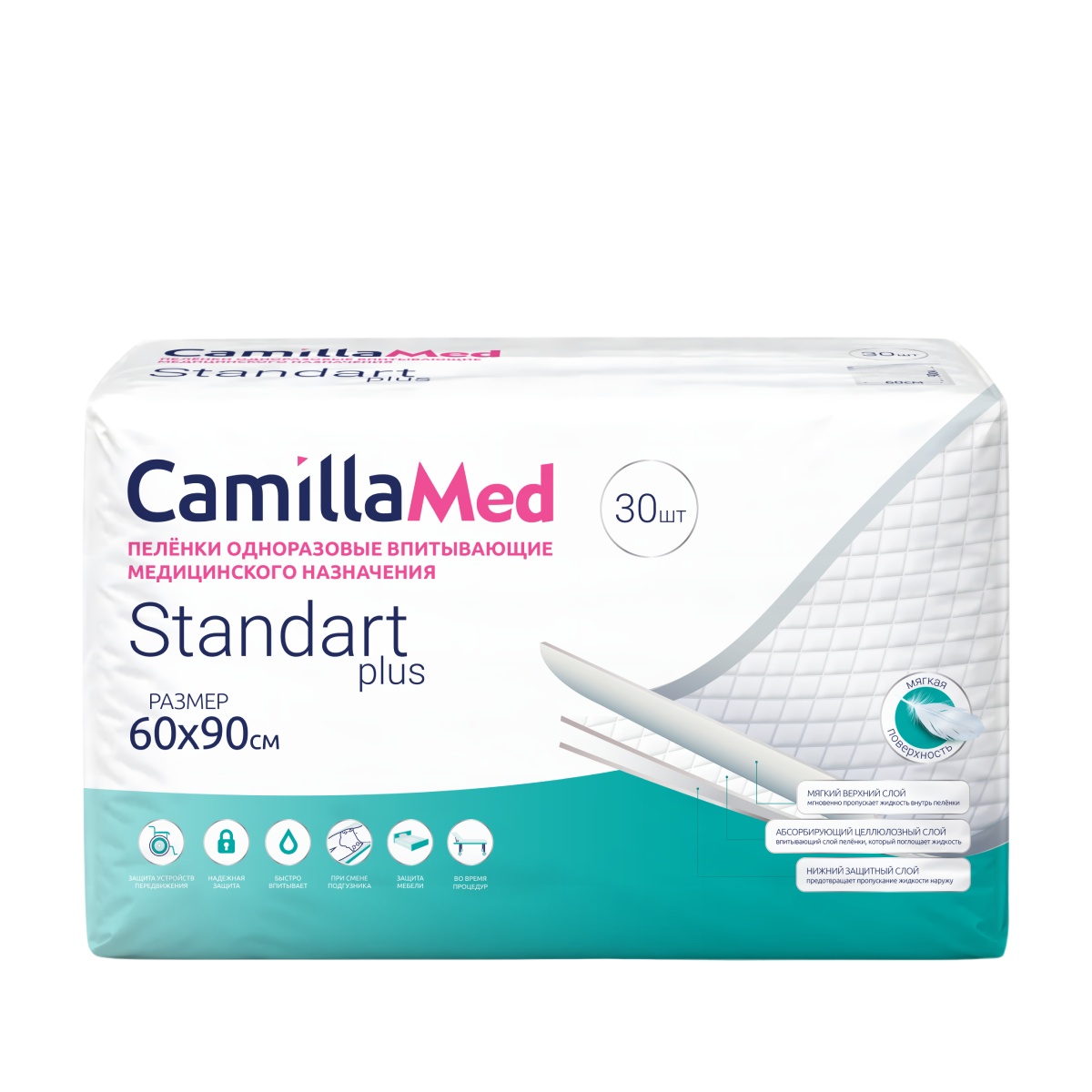 Пелёнки CamillaMed Standart Plus 60x90